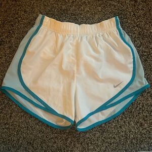 Nike Dri-Fit White & Blue Athletic Shorts